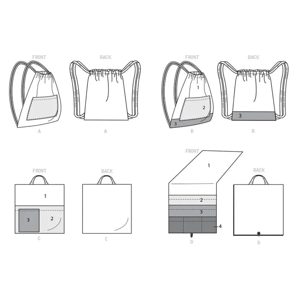 Kwik Sew Sewing Pattern 4319 Backpacks Pillow Bed Organizer‎